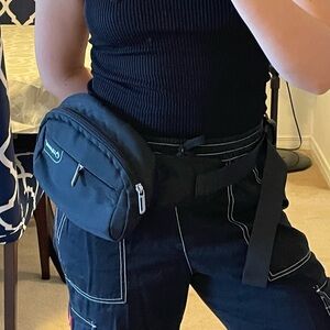 Diplomat Black Utility Fanny Pack - Padded Zip Pockets